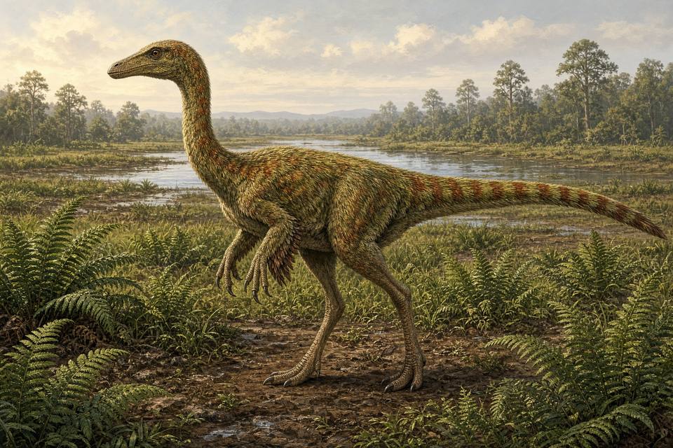 Original drawing of Archaeornithomimus