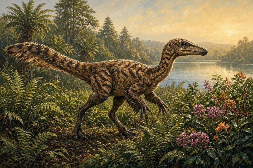 Original drawing of Caudipteryx