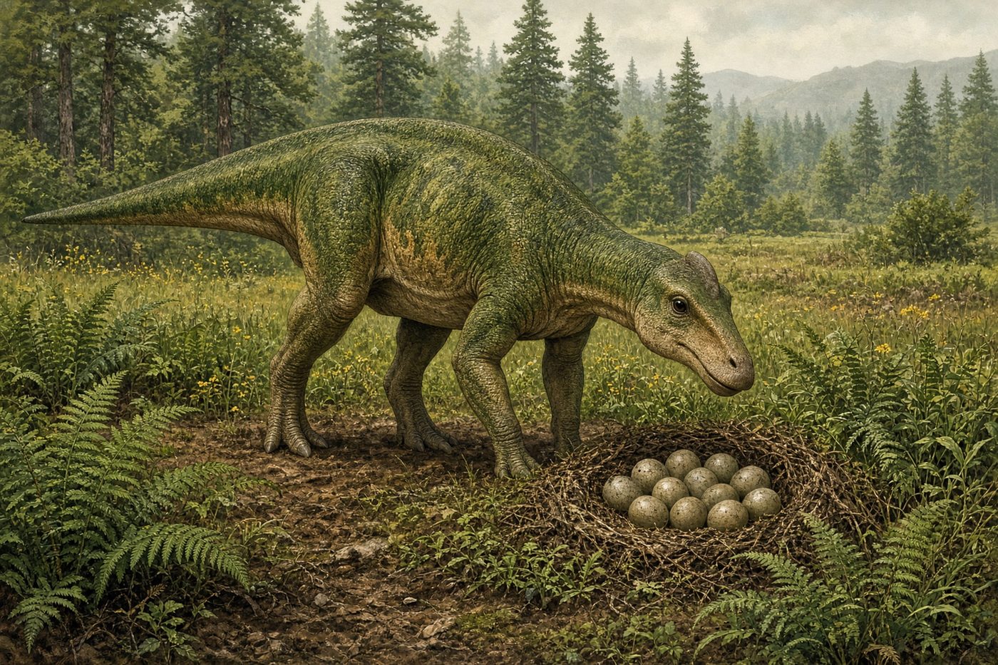 Original drawing of Maiasaura