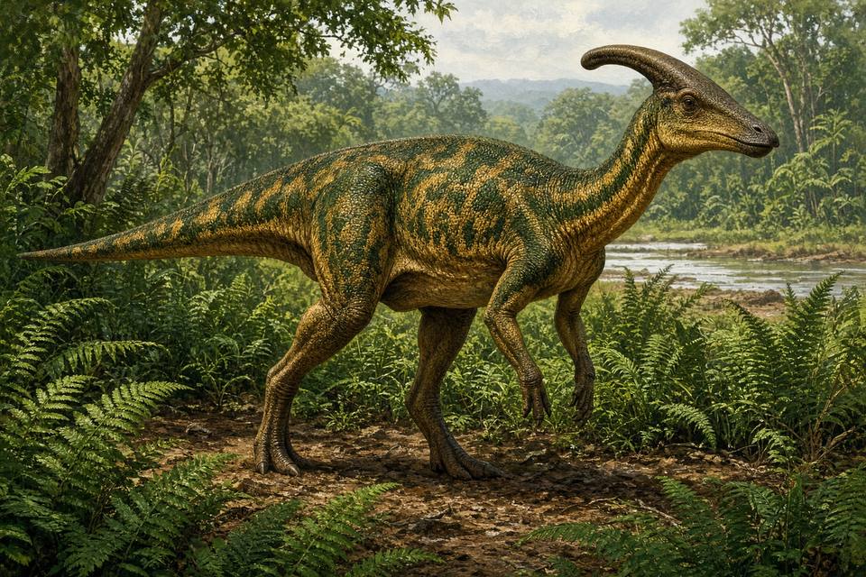 Original drawing of Saurolophus